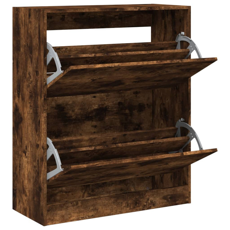 vidaXL füstös tölgy színű szerelt fa cipőszekrény 80 x 34 x 96,5 cm
