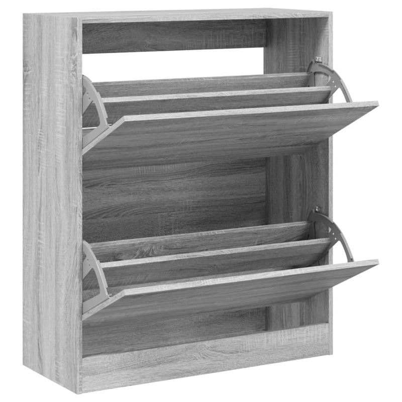 vidaXL szürke sonoma színű szerelt fa cipőszekrény 80x34x96,5 cm