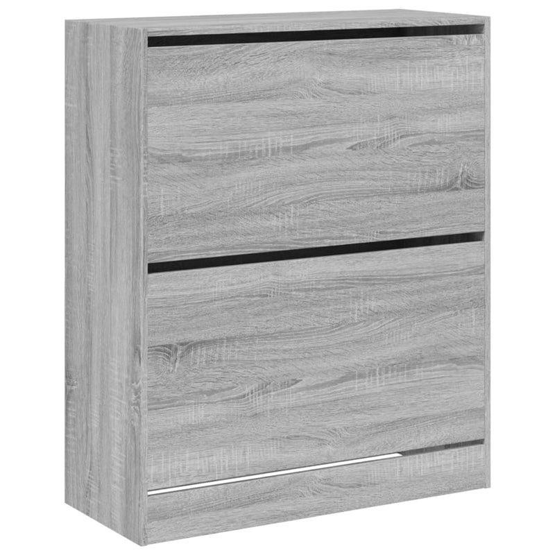 vidaXL szürke sonoma színű szerelt fa cipőszekrény 80x34x96,5 cm