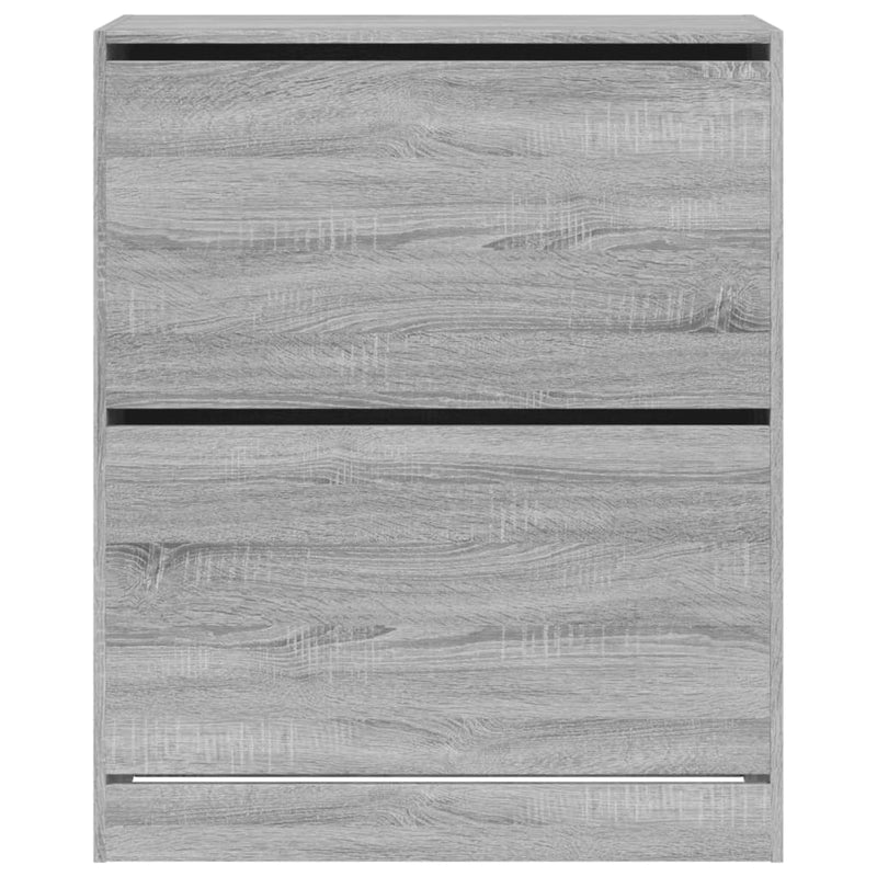 vidaXL szürke sonoma színű szerelt fa cipőszekrény 80x34x96,5 cm
