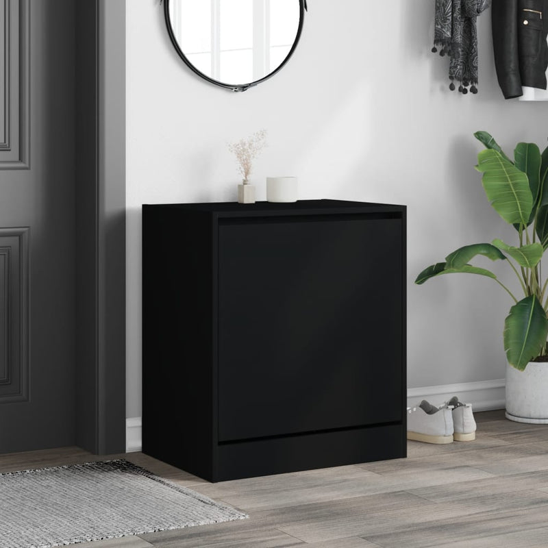 vidaXL fekete szerelt fa cipőszekrény 60 x 42 x 69 cm