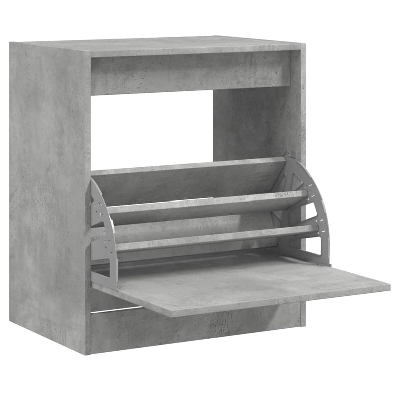 vidaXL betonszürke szerelt fa cipőszekrény 60 x 42 x 69 cm