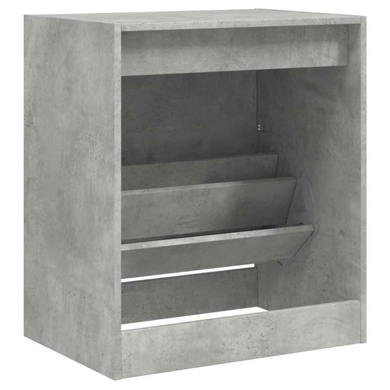 vidaXL betonszürke szerelt fa cipőszekrény 60 x 42 x 69 cm