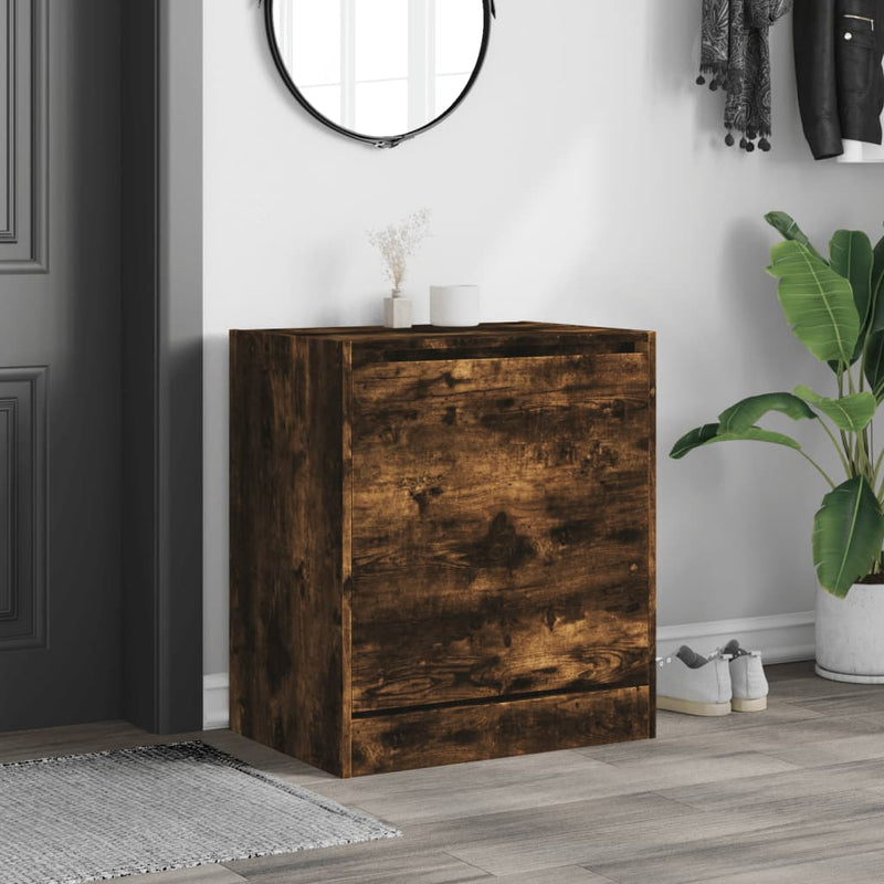 vidaXL füstös tölgy színű szerelt fa cipőszekrény 60 x 42 x 69 cm