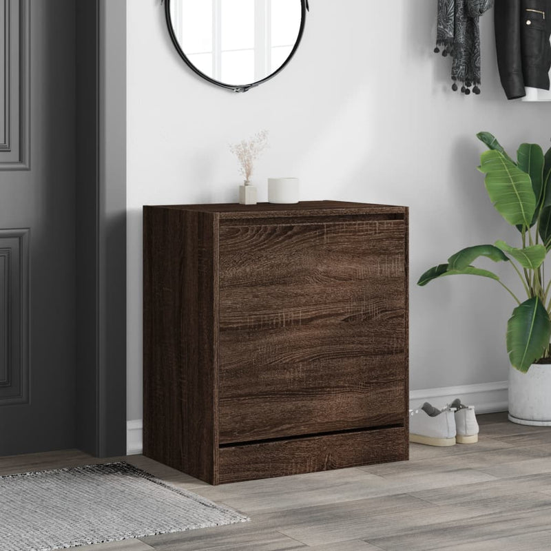 vidaXL barna tölgyszínű szerelt fa cipőszekrény 60 x 42 x 69 cm
