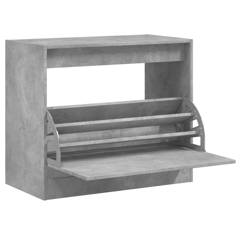vidaXL betonszürke szerelt fa cipőszekrény 80x42x69 cm