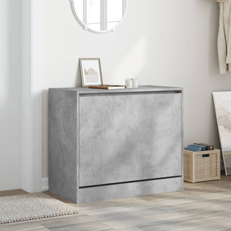 vidaXL betonszürke szerelt fa cipőszekrény 80x42x69 cm