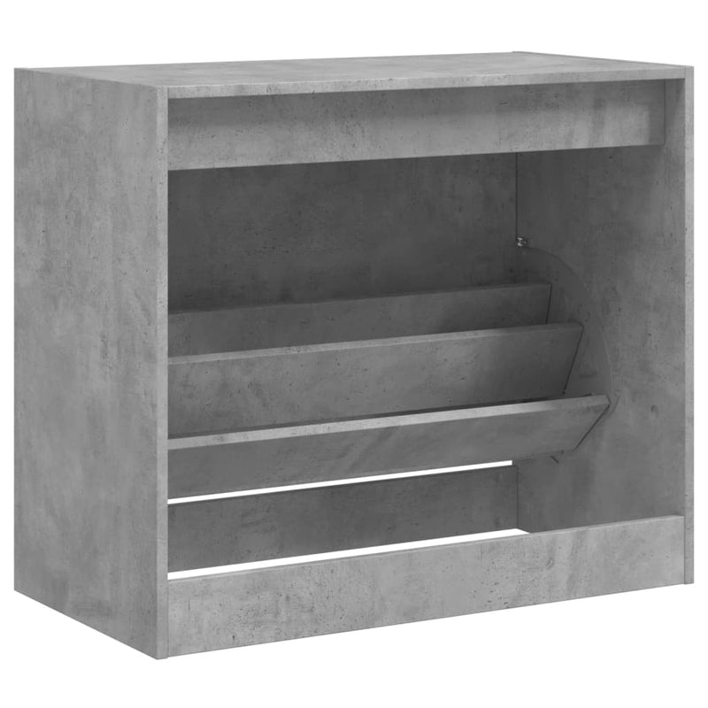 vidaXL betonszürke szerelt fa cipőszekrény 80x42x69 cm