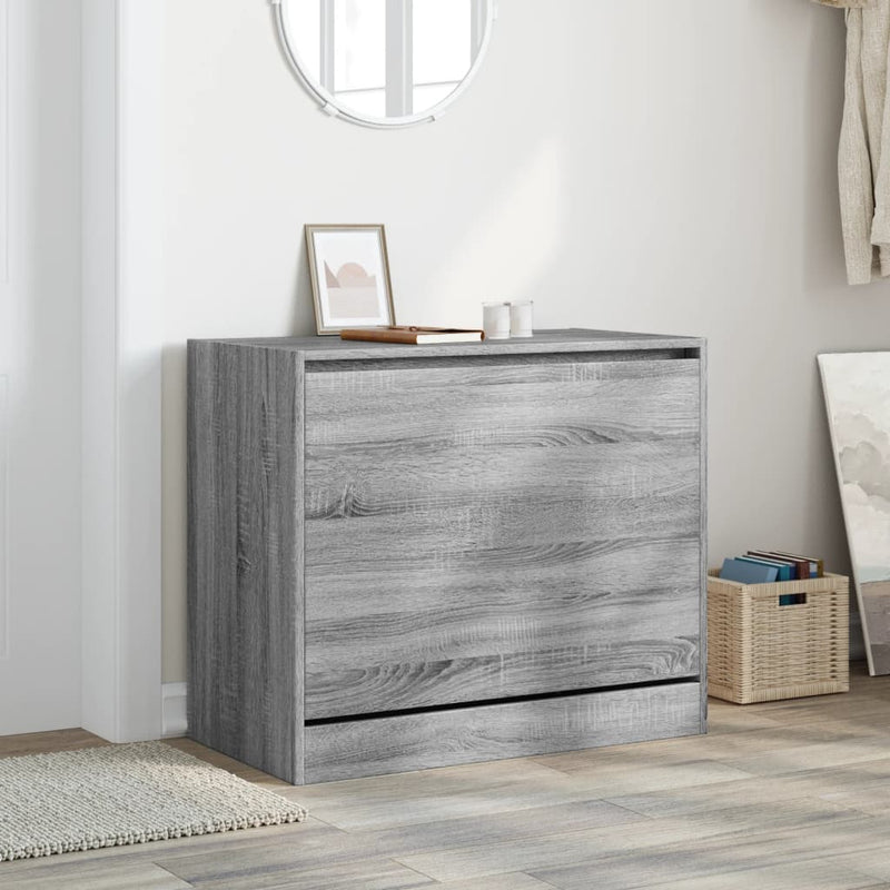 vidaXL szürke sonoma színű szerelt fa cipőszekrény 80x42x69 cm