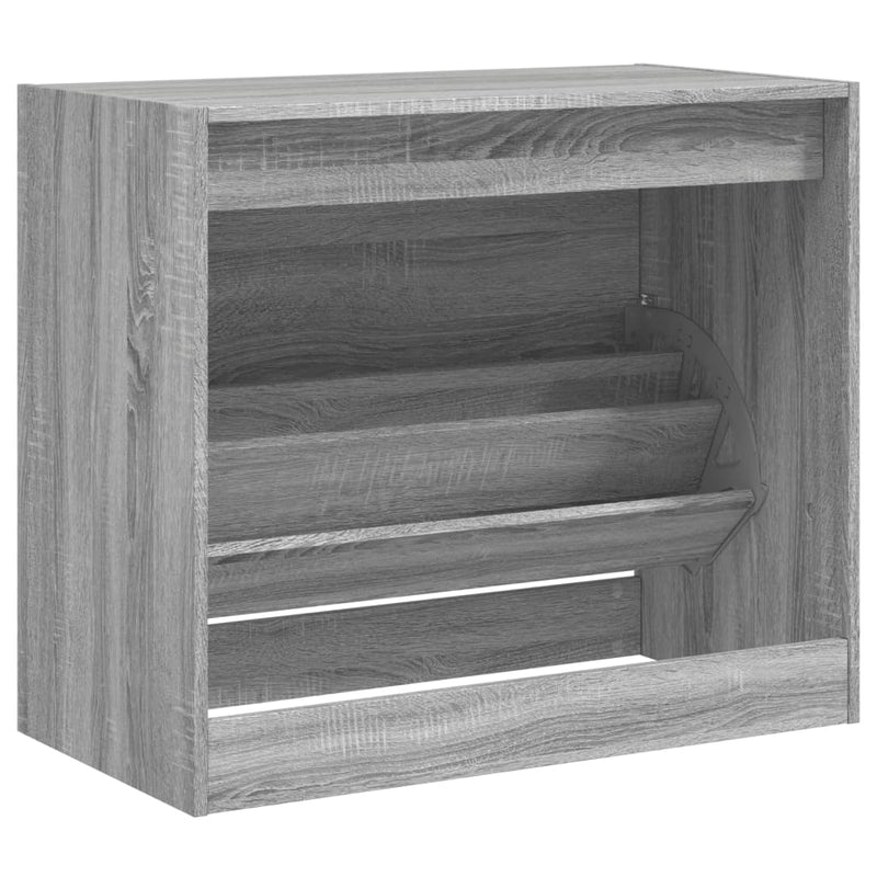 vidaXL szürke sonoma színű szerelt fa cipőszekrény 80x42x69 cm