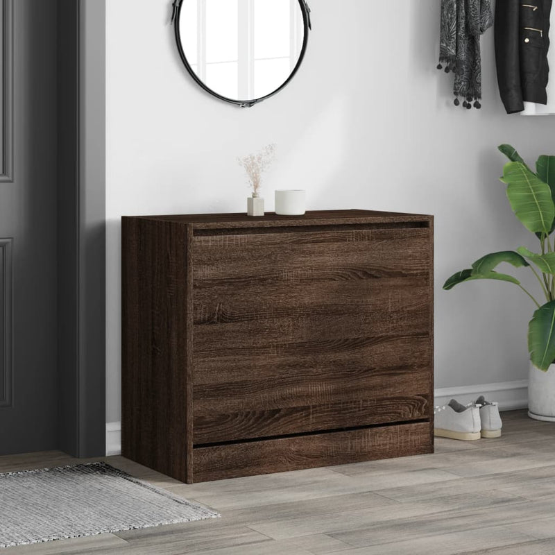 vidaXL barna tölgyszínű szerelt fa cipőszekrény 80x42x69 cm