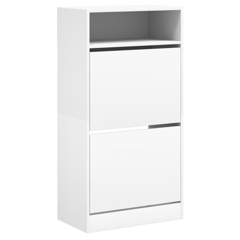 vidaXL fehér szerelt fa cipőszekrény 60x34x116 cm