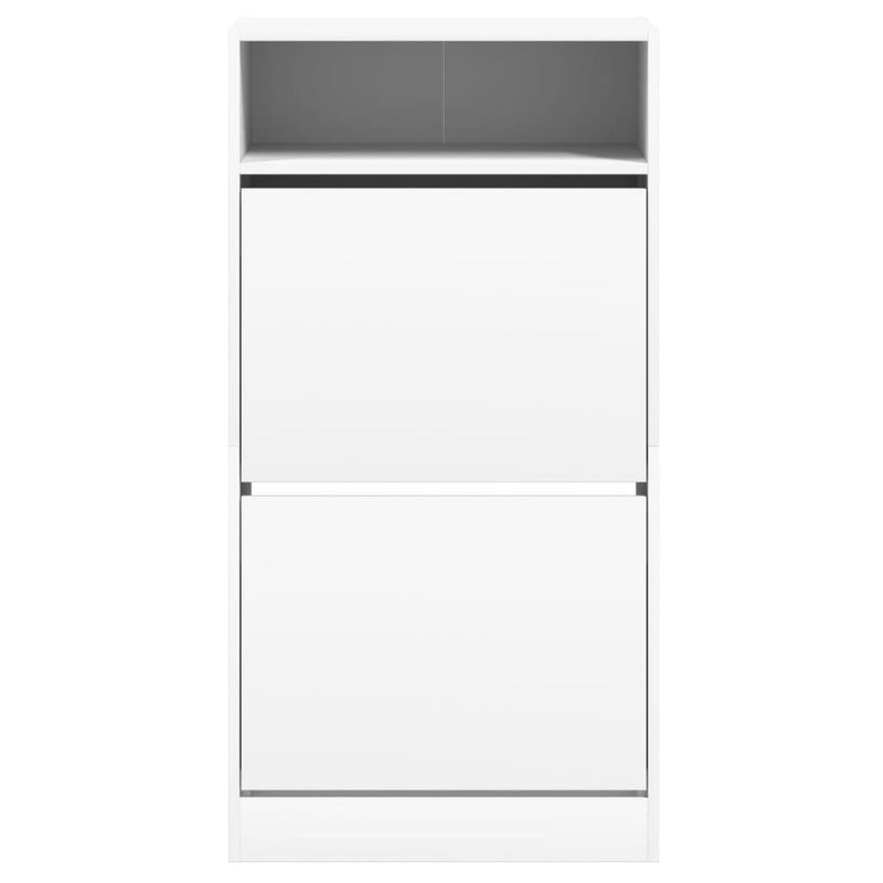 vidaXL fehér szerelt fa cipőszekrény 60x34x116 cm
