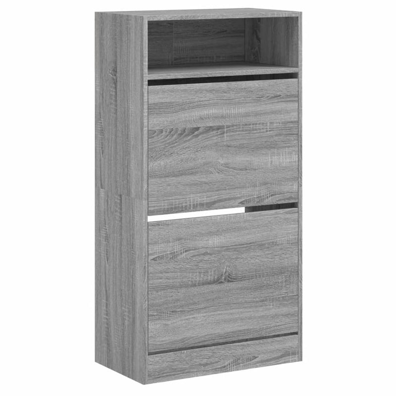 vidaXL szürke sonoma színű szerelt fa cipőszekrény 60x34x116 cm