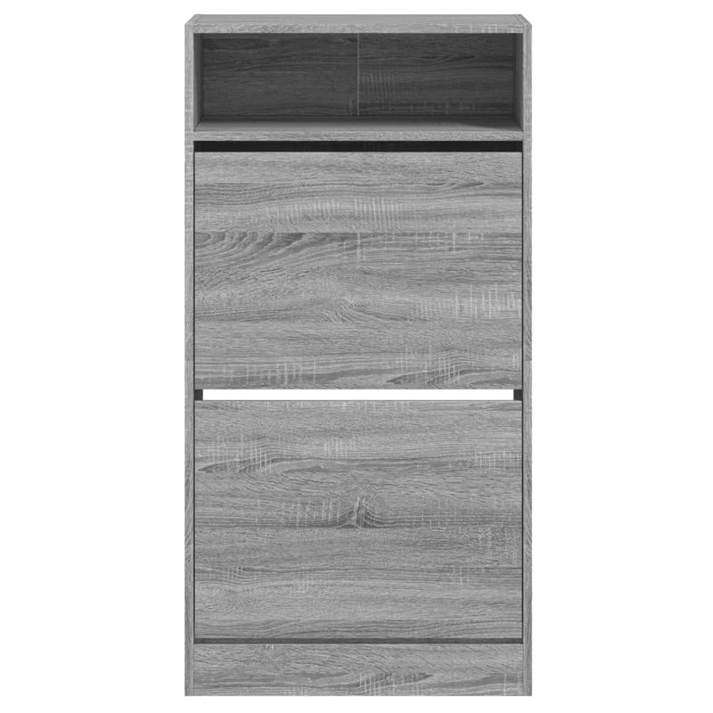 vidaXL szürke sonoma színű szerelt fa cipőszekrény 60x34x116 cm