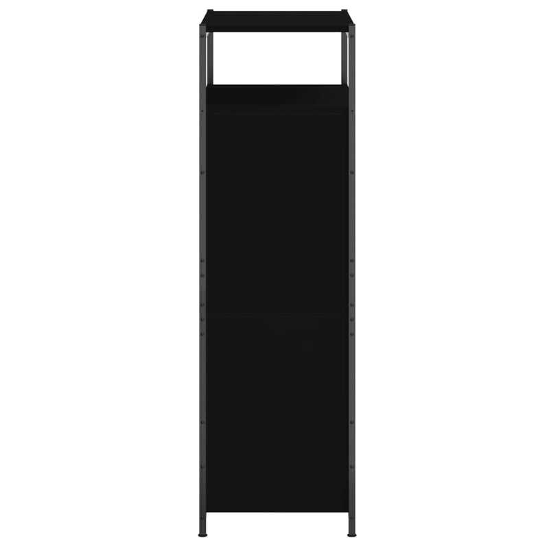 vidaXL fekete szerelt fa cipőszekrény 60x34x112 cm