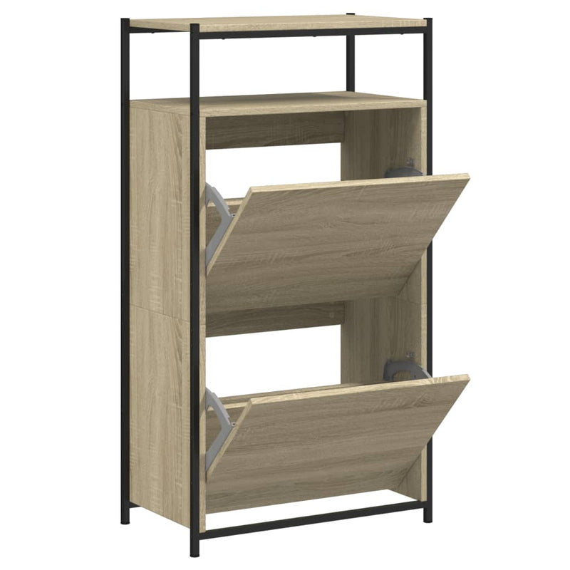 vidaXL sonoma tölgy színű szerelt fa cipőszekrény 60x34x112 cm