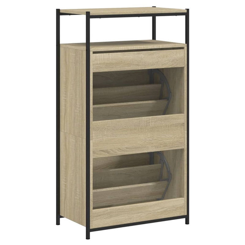 vidaXL sonoma tölgy színű szerelt fa cipőszekrény 60x34x112 cm