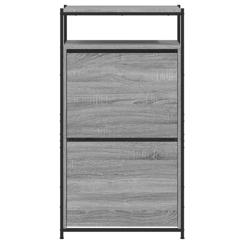 vidaXL szürke sonoma színű szerelt fa cipőszekrény 60x34x112 cm