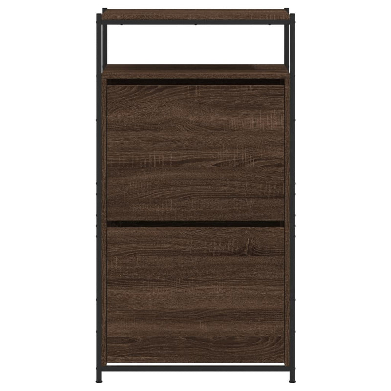 vidaXL barna tölgyszínű szerelt fa cipősszekrény 60x34x112 cm