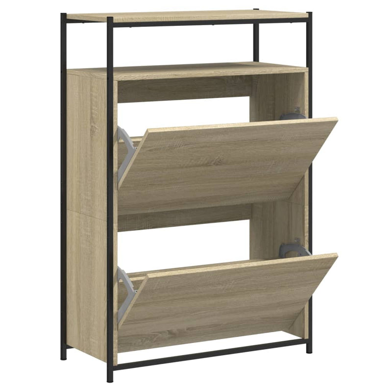 vidaXL sonoma tölgy színű szerelt fa cipőszekrény 75x34x112 cm