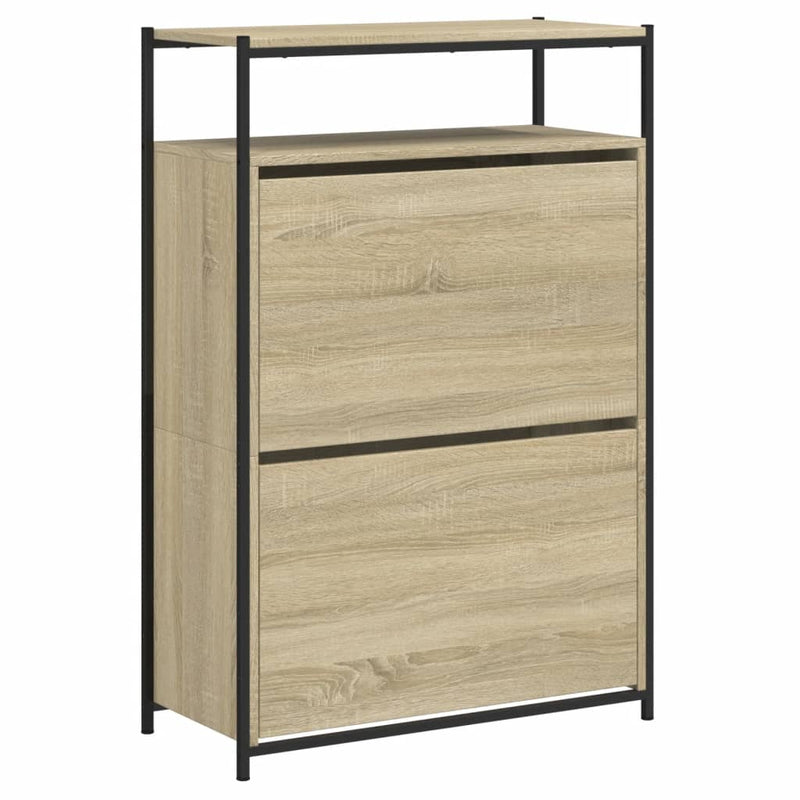 vidaXL sonoma tölgy színű szerelt fa cipőszekrény 75x34x112 cm
