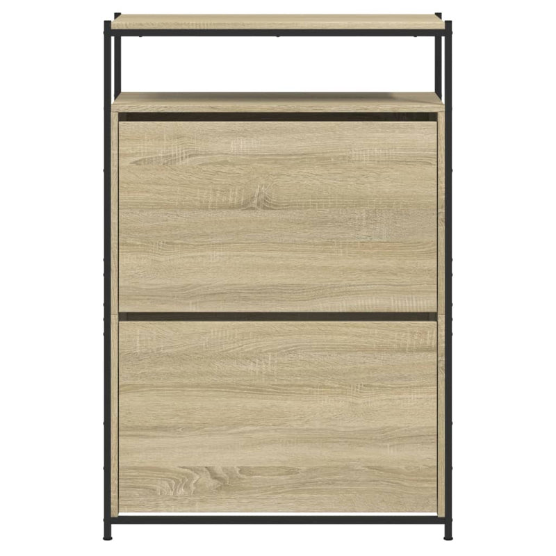 vidaXL sonoma tölgy színű szerelt fa cipőszekrény 75x34x112 cm