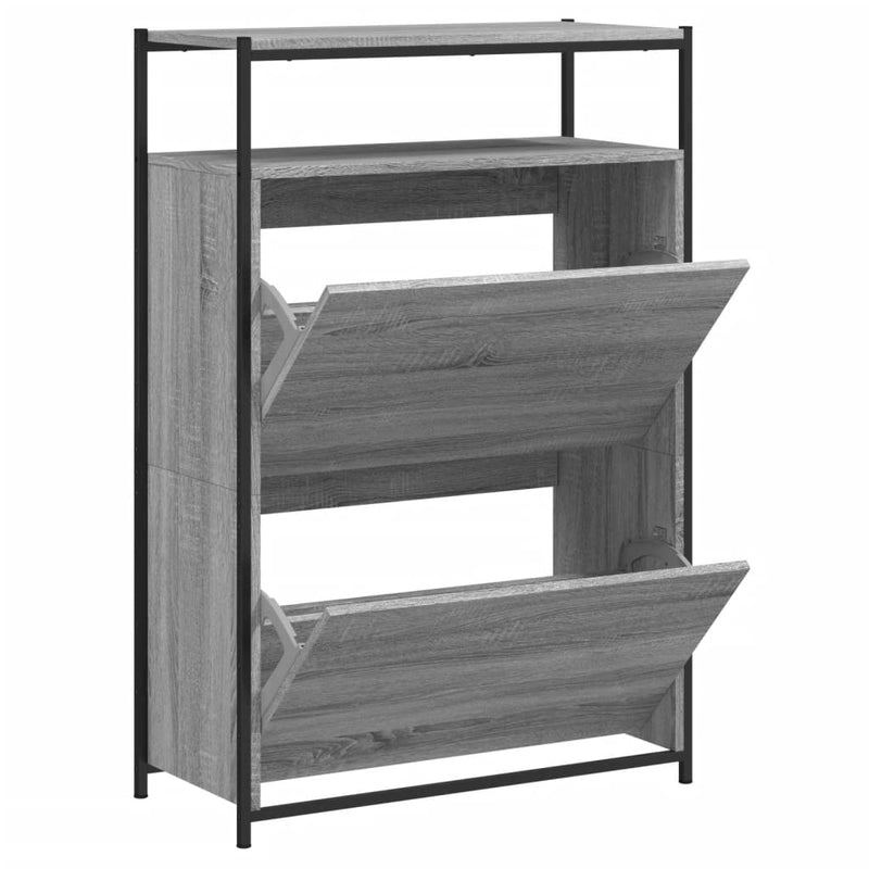 vidaXL szürke sonoma színű szerelt fa cipősszekrény 75x34x112 cm