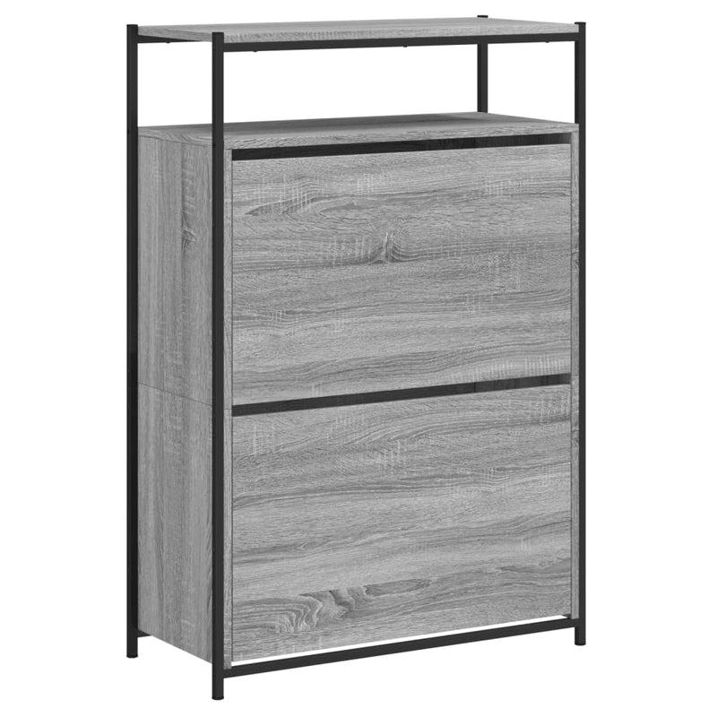 vidaXL szürke sonoma színű szerelt fa cipősszekrény 75x34x112 cm