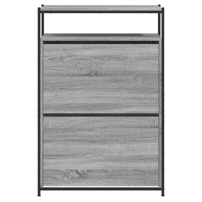 vidaXL szürke sonoma színű szerelt fa cipősszekrény 75x34x112 cm