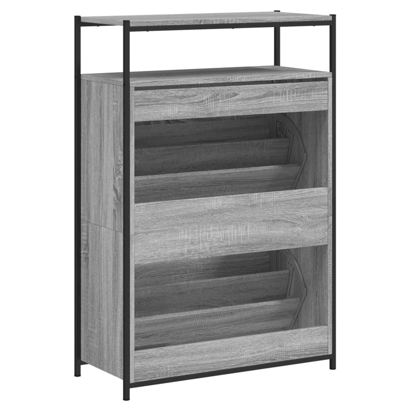 vidaXL szürke sonoma színű szerelt fa cipősszekrény 75x34x112 cm