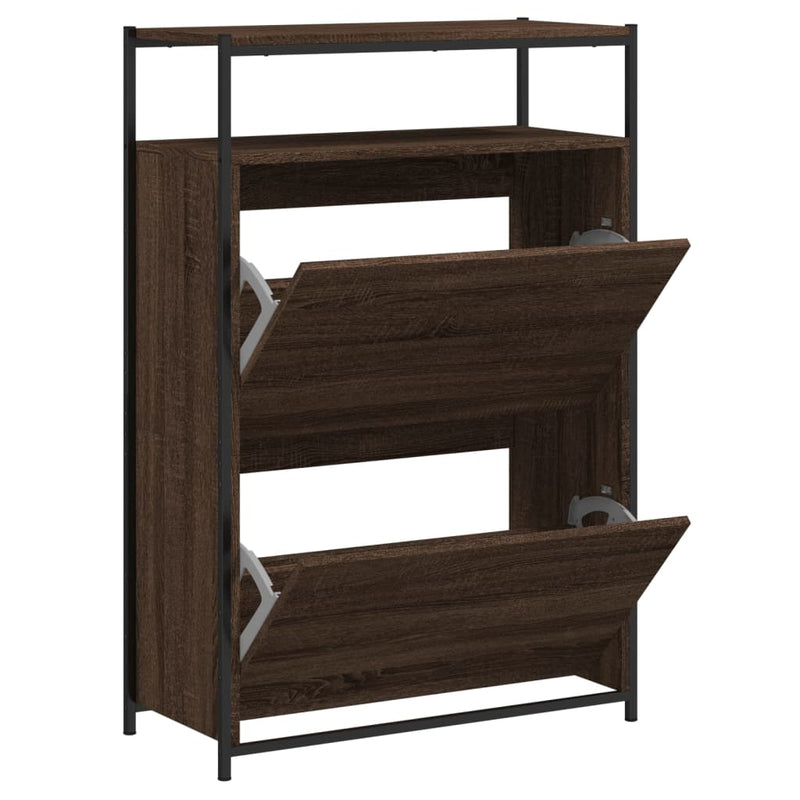 vidaXL barna tölgyszínű szerelt fa cipősszekrény 75 x 34 x 112 cm
