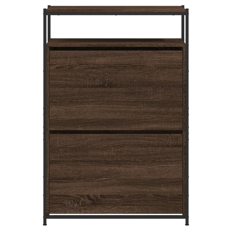 vidaXL barna tölgyszínű szerelt fa cipősszekrény 75 x 34 x 112 cm