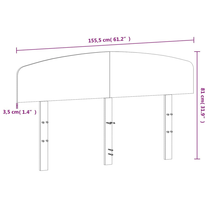 vidaXL fehér tömör fenyőfa fejtámla 150 cm