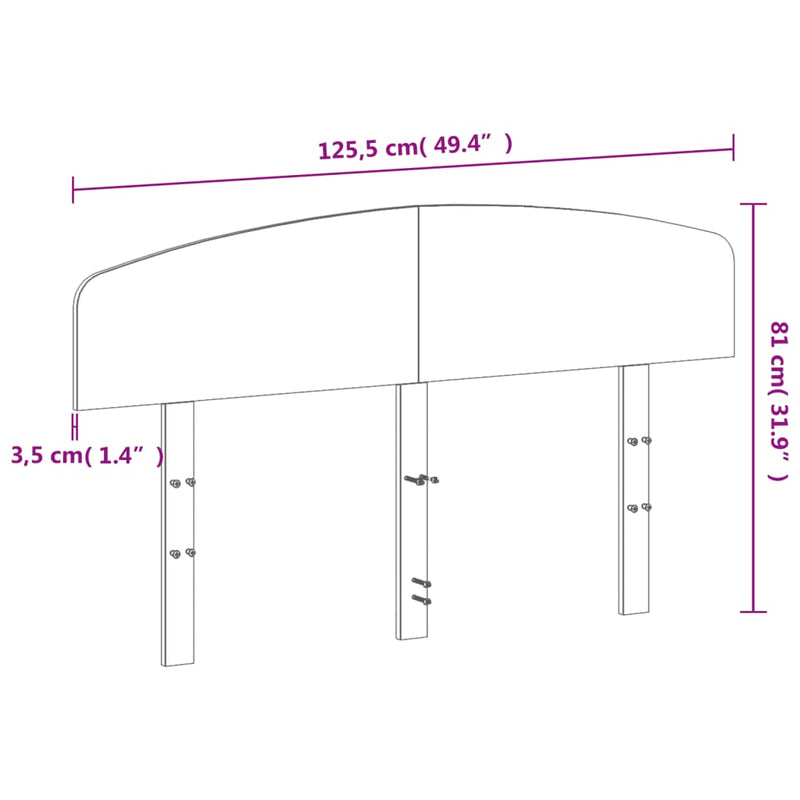 vidaXL tömör fenyőfa fejtámla 120 cm