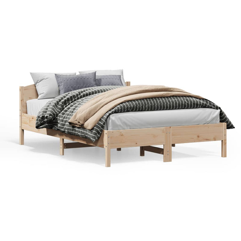 vidaXL tömör fenyőfa ágykeret ágy matrac nélkül 120 x 200 cm