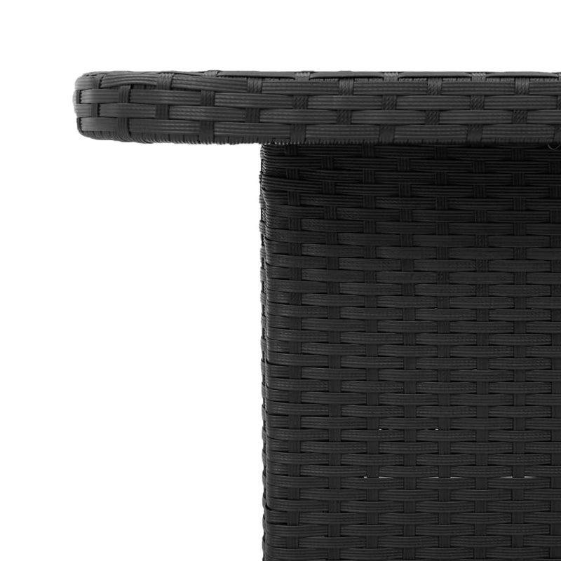 vidaXL fekete polyrattan és akácfa kerti asztal 110 x 110 x 71 cm