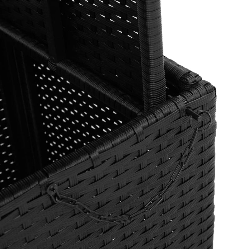 vidaXL fekete polyrattan és akácfa kerti asztal 110 x 110 x 71 cm