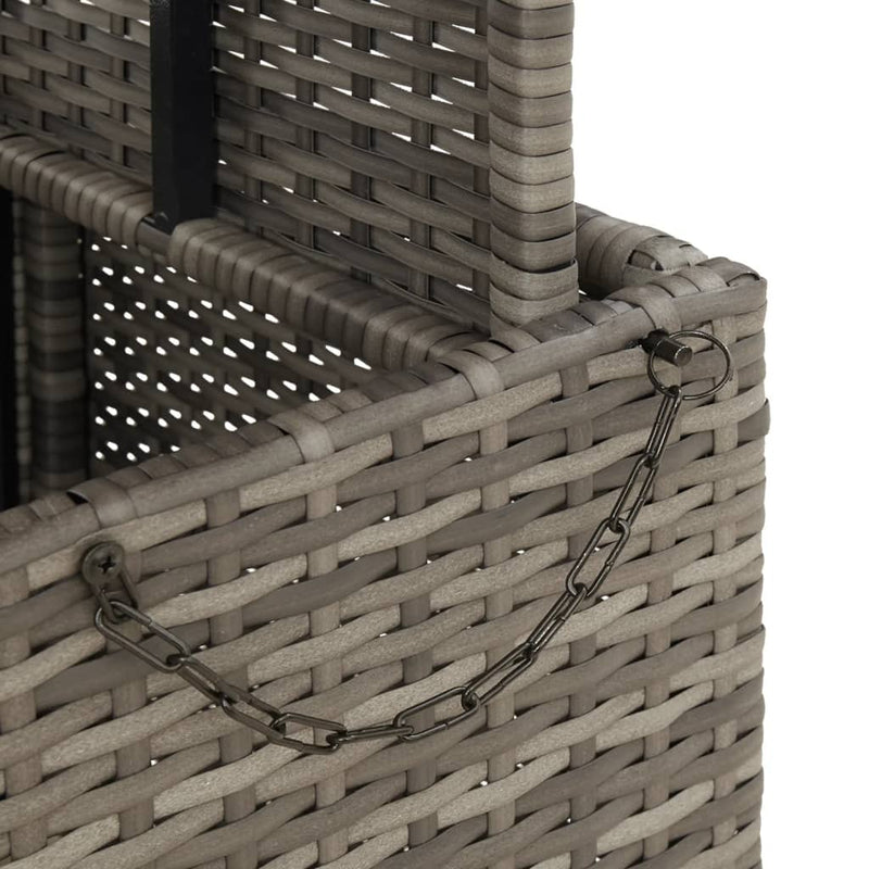vidaXL szürke polyrattan és akácfa kerti asztal 110 x 110 x 71 cm