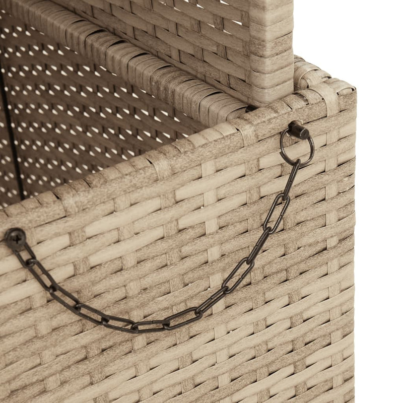 vidaXL bézs polyrattan és akácfa kerti asztal 110 x 110 x 71 cm