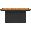 vidaXL fekete polyrattan és akácfa kerti asztal 90 x 55 x 71 cm