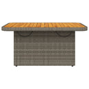 vidaXL szürke polyrattan és akácfa kerti asztal 90 x 55 x 71 cm
