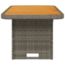 vidaXL szürke polyrattan és akácfa kerti asztal 90 x 55 x 71 cm