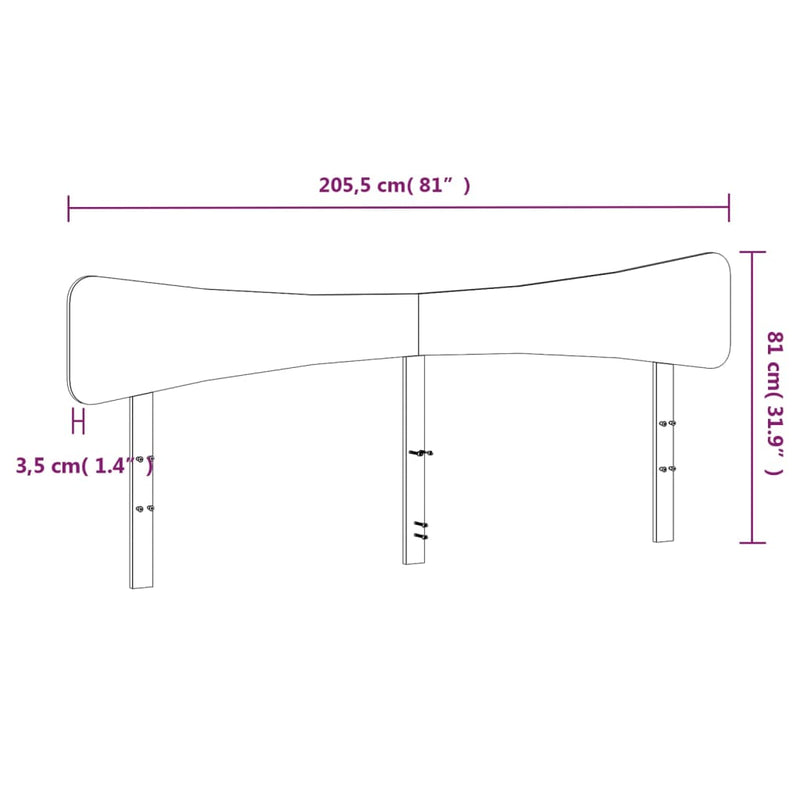 vidaXL tömör fenyőfa fejtámla 200 cm
