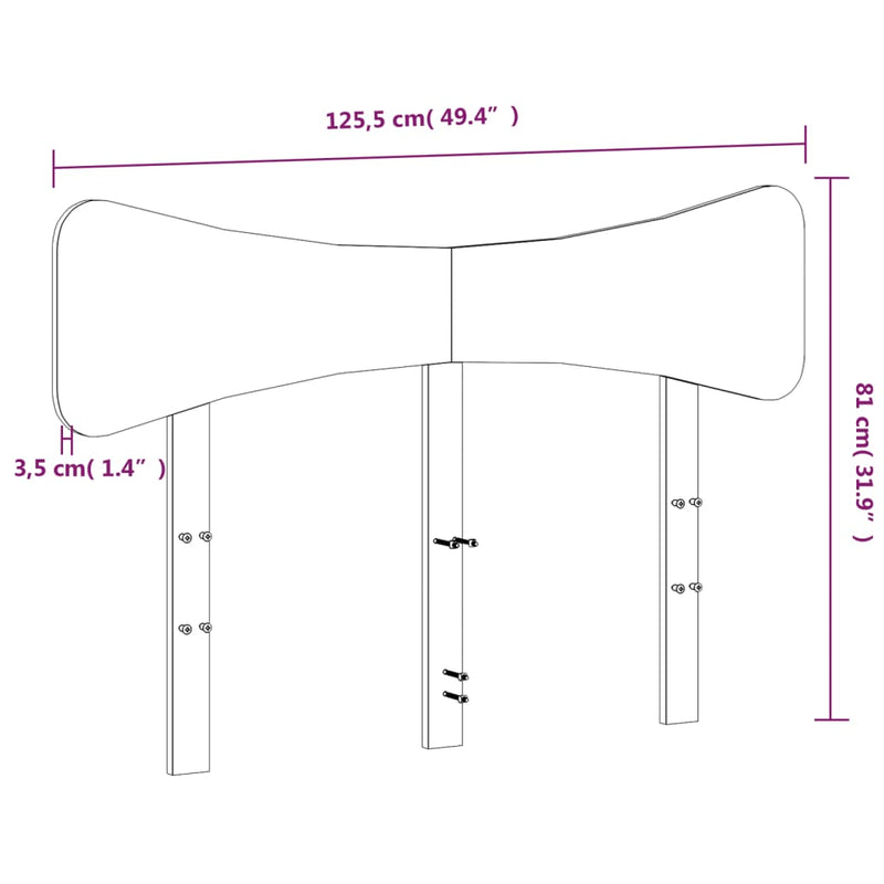 vidaXL tömör fenyőfa fejtámla 120 cm