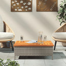 vidaXL szürke polyrattan és akácfa kerti asztal 70 x 70 x 25 cm