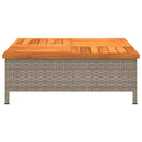 vidaXL szürke polyrattan és akácfa kerti asztal 70 x 70 x 25 cm