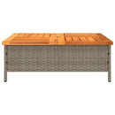 vidaXL szürke polyrattan és akácfa kerti asztal 70 x 70 x 25 cm
