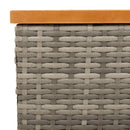 vidaXL szürke polyrattan és akácfa kerti asztal 70 x 70 x 25 cm