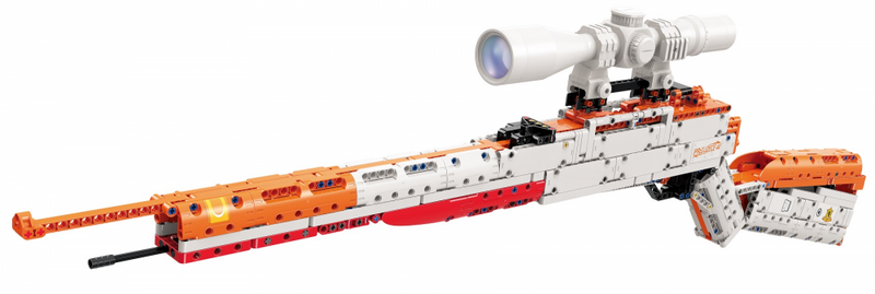 QMAN® 52002 | lego-technic-kompatibilis építőjáték | 747 db építőkocka | Mauser 98k ismétlőpuska– 8x-os nagyítású távcsővel, 10db szivacs tölténnyel